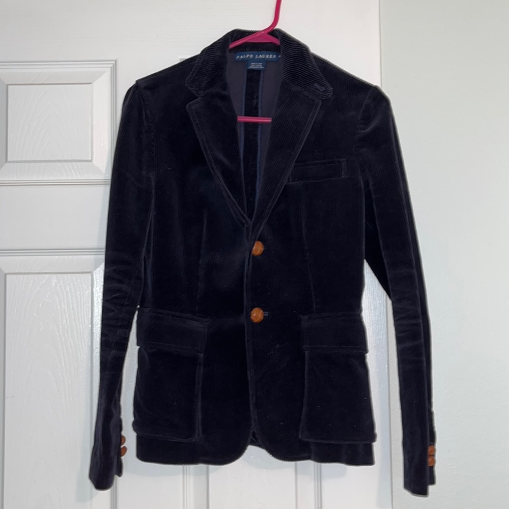 Ralph Lauren Navy Blue Corduroy blazer Sz 4/ small